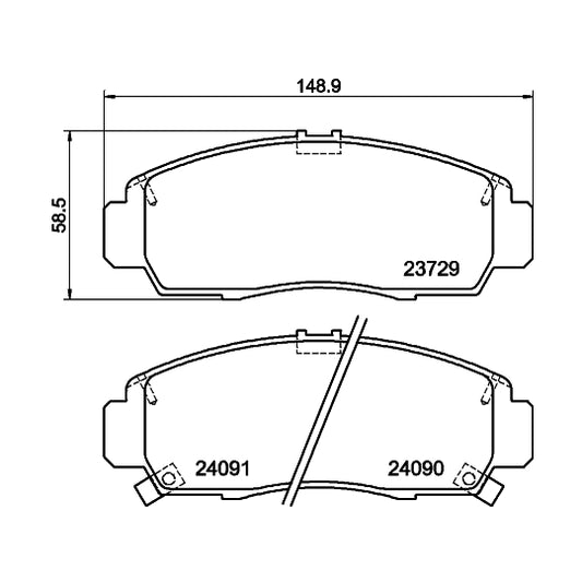 Hella Pagid Brake Pad Set, disc brake to suit Honda, Acura, Proton