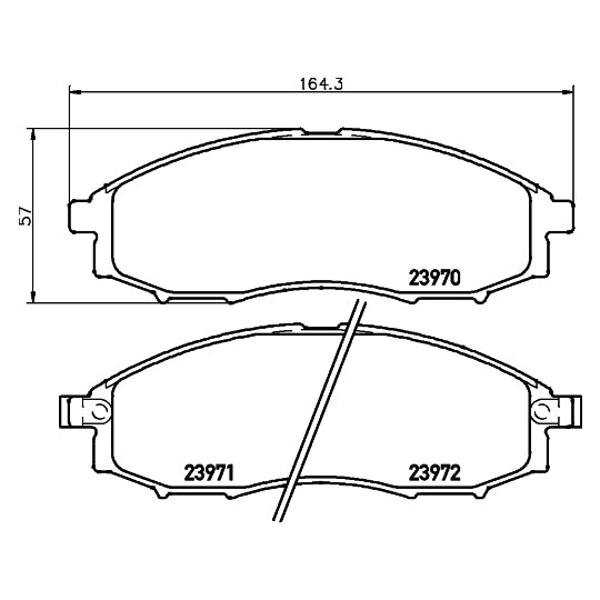Hella Pagid Brake Pad Set, disc brake to suit Nissan