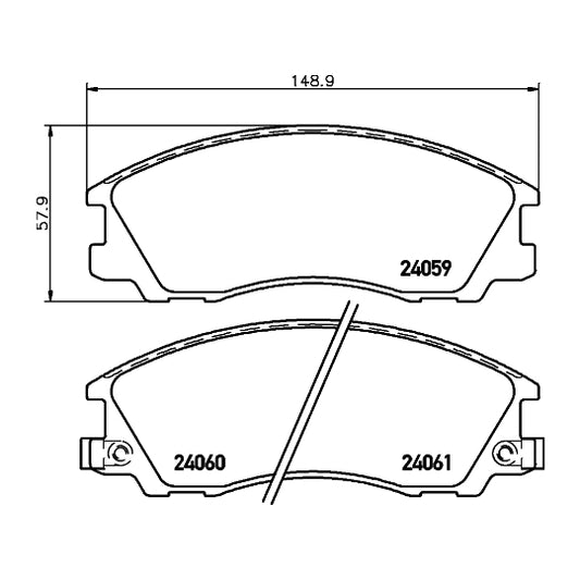 Hella Pagid Brake Pad Set, disc brake to suit Hyundai