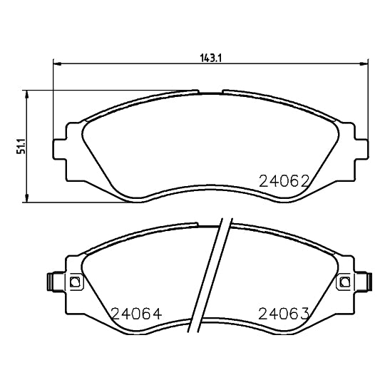 Hella Pagid Brake Pad Set, disc brake to suit Chevrolet, Daewoo