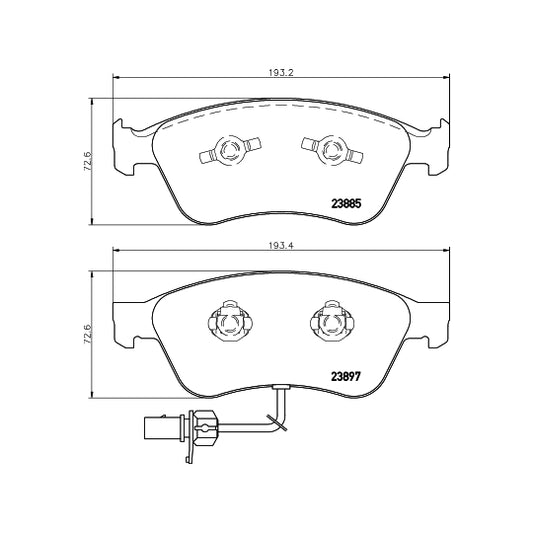 Hella Pagid Brake Pad Set, disc brake to suit Audi, VW, Seat