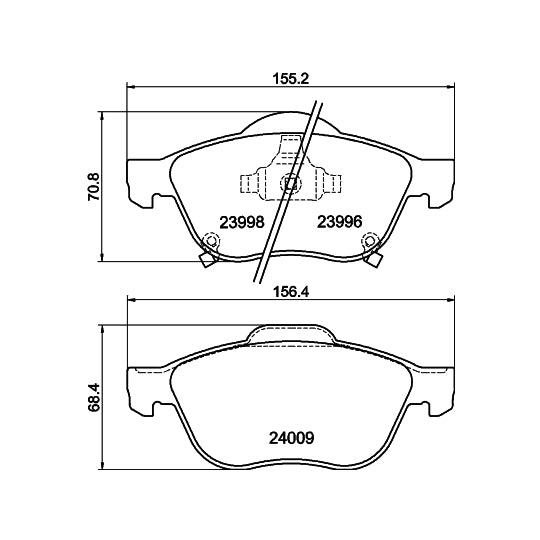 Hella Pagid Brake Pad Set, disc brake to suit Toyota