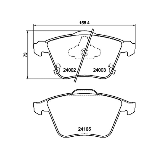 Hella Pagid Brake Pad Set, disc brake to suit Mitsubishi, Mazda
