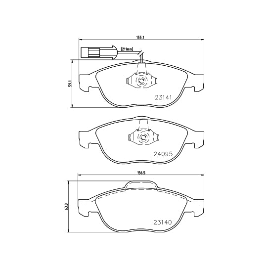 Hella Pagid Brake Pad Set, disc brake to suit Fiat, Alfa Romeo, Lancia