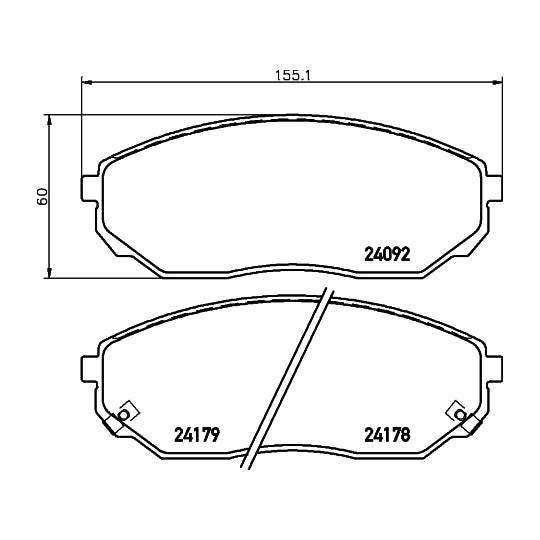 Hella Pagid Brake Pad Set, disc brake to suit Kia