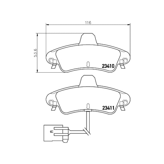 Hella Pagid Brake Pad Set, disc brake to suit Ford