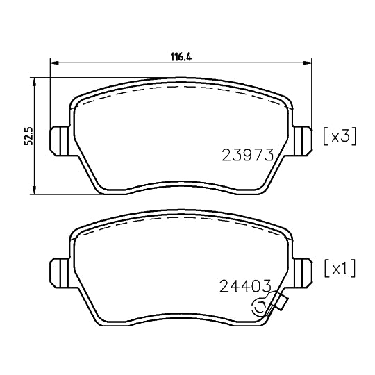Hella Pagid Brake Pad Set, disc brake to suit Suzuki, Opel, Vauxhall