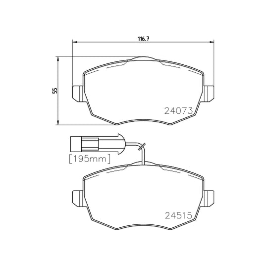 Hella Pagid Brake Pad Set, disc brake to suit Lancia