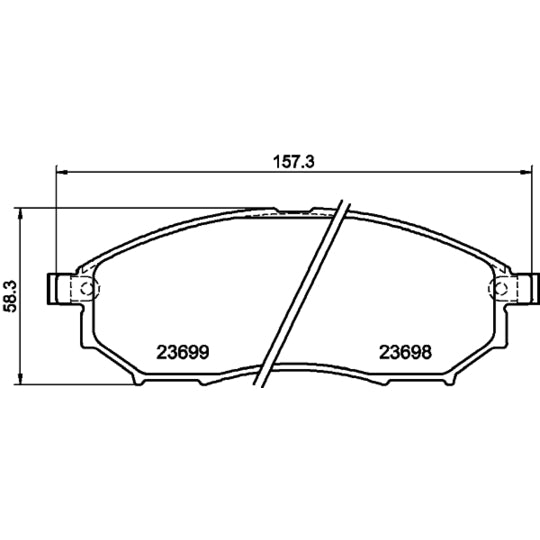 Hella Pagid Brake Pad Set, disc brake to suit Mitsubishi, Nissan, Renault