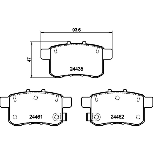 Hella Pagid Brake Pad Set, disc brake to suit Honda, Proton