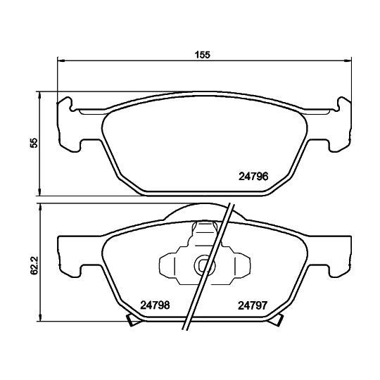 Hella Pagid Brake Pad Set, disc brake to suit Honda