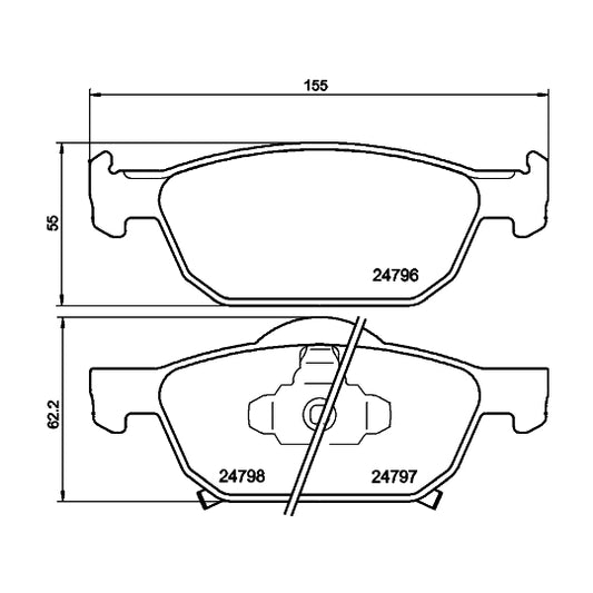 Hella Pagid Brake Pad Set, disc brake to suit Honda