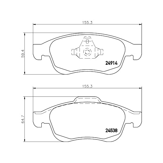 Hella Pagid Brake Pad Set, disc brake to suit Mitsubishi, Nissan, Renault