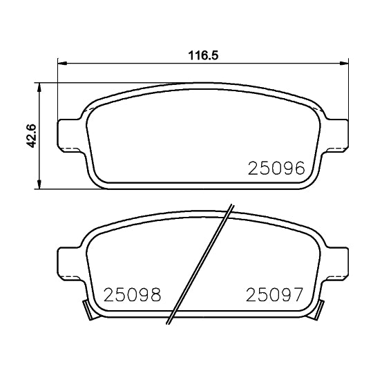 Hella Pagid Brake Pad Set, disc brake to suit Chevrolet, Opel, Vauxhall