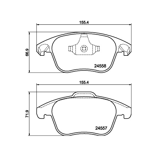Hella Pagid Brake Pad Set, disc brake to suit Peugeot, Citroën