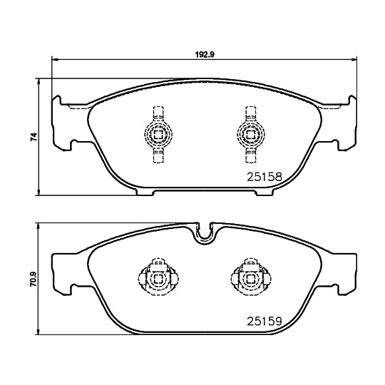 Hella Pagid Brake Pad Set, disc brake to suit Audi, VW, Seat