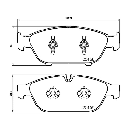 Hella Pagid Brake Pad Set, disc brake to suit Audi, VW, Seat