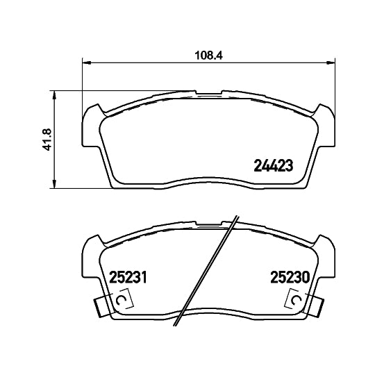 Hella Pagid Brake Pad Set, disc brake to suit Mitsubishi, Mazda, Nissan