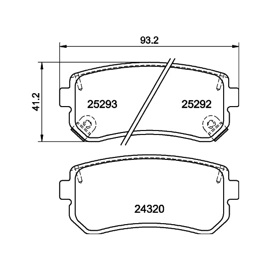Hella Pagid Brake Pad Set, disc brake to suit Hyundai, Kia