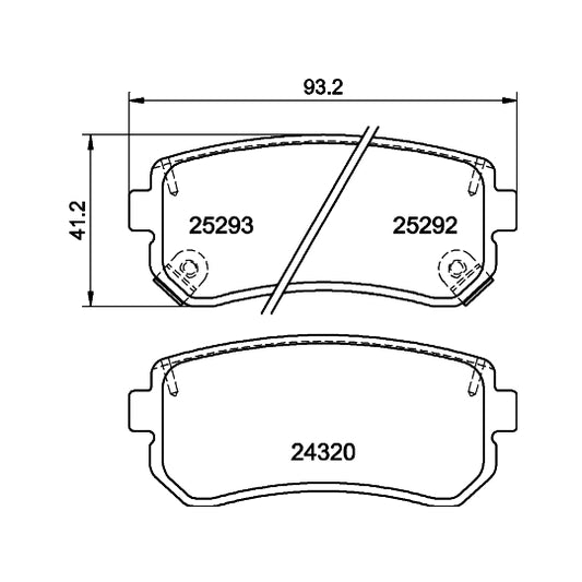 Hella Pagid Brake Pad Set, disc brake to suit Hyundai, Kia