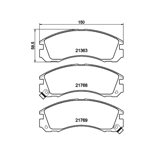 Hella Pagid Brake Pad Set, disc brake to suit Mitsubishi, Nissan, Dodge