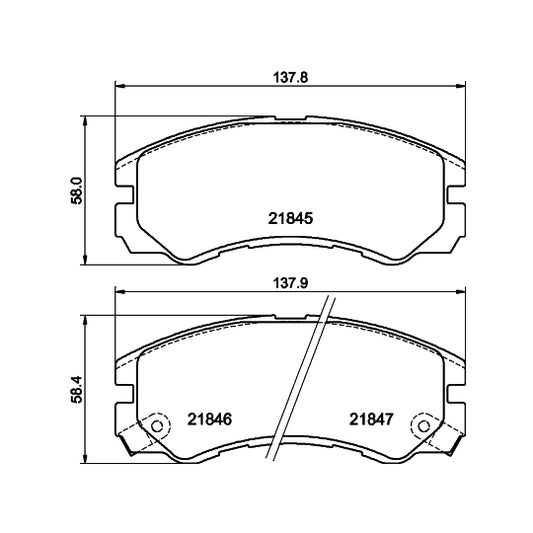 Hella Pagid Brake Pad Set, disc brake to suit Nissan, Opel, Vauxhall