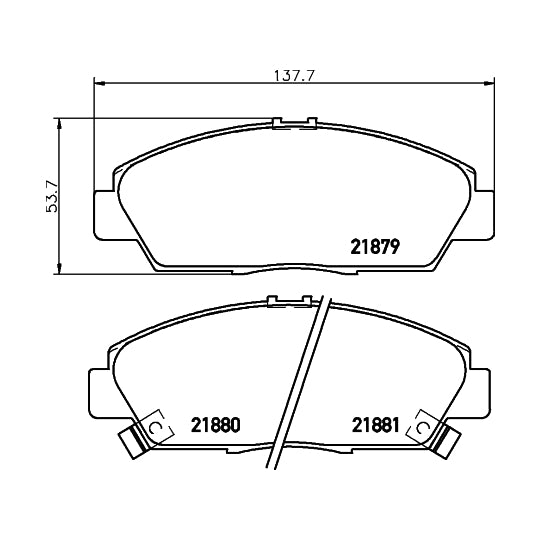 Hella Pagid Brake Pad Set, disc brake to suit Honda, Nissan, Rover