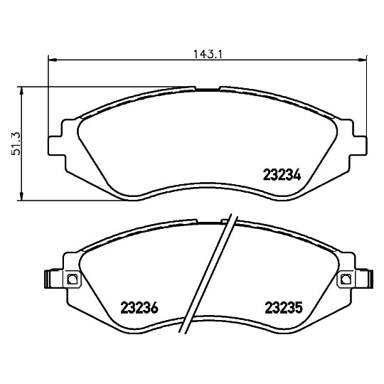 Hella Pagid Brake Pad Set, disc brake to suit Chevrolet, Suzuki, Daewoo