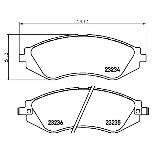 Hella Pagid Brake Pad Set, disc brake to suit Chevrolet, Suzuki, Daewoo