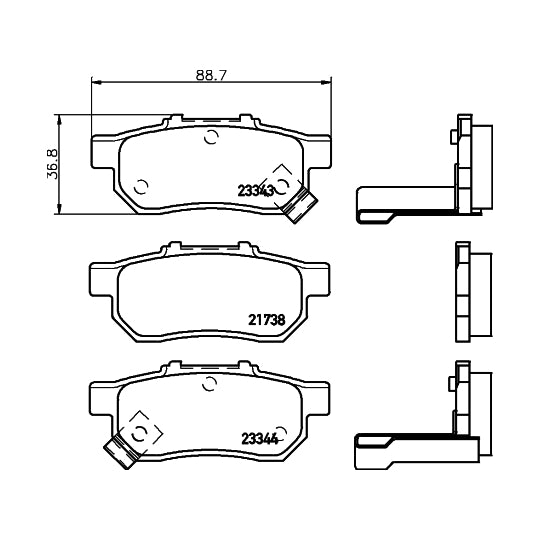 Hella Pagid Brake Pad Set, disc brake to suit Honda, Isuzu