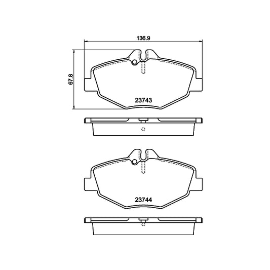 Hella Pagid Brake Pad Set, disc brake to suit Mercedes-Benz
