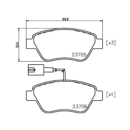 Hella Pagid Brake Pad Set, disc brake to suit Peugeot, Fiat, Alfa Romeo