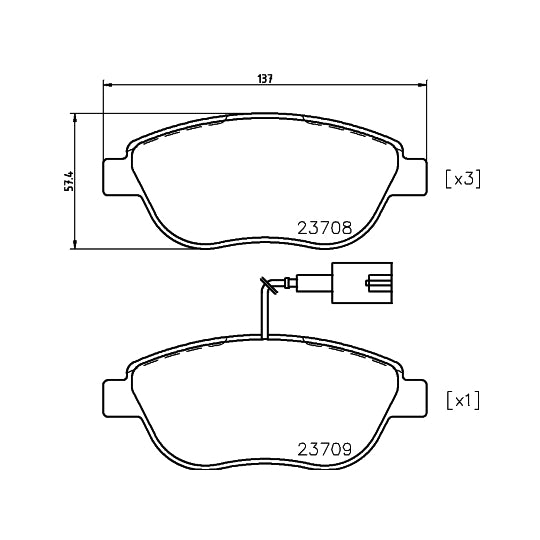 Hella Pagid Brake Pad Set, disc brake to suit Peugeot, Fiat, Opel