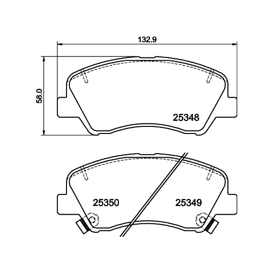 Hella Pagid Brake Pad Set, disc brake to suit Hyundai, Kia