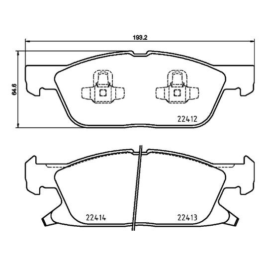 Hella Pagid Brake Pad Set, disc brake to suit Ford, Lincoln
