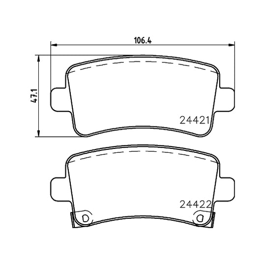 Hella Pagid Brake Pad Set, disc brake to suit Chevrolet, Opel, Vauxhall