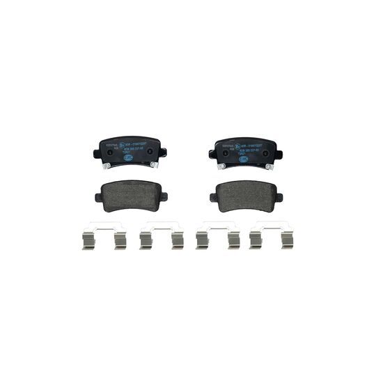 Hella Brake Pad Set, disc brake to suit Chevrolet, Opel, Vauxhall