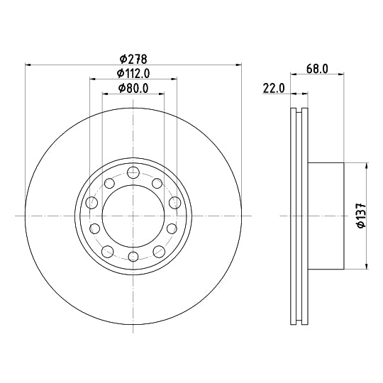 Hella Pagid Brake Disc to suit Mercedes-Benz