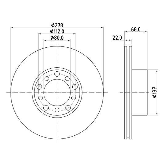 Hella Pagid Brake Disc to suit Mercedes-Benz