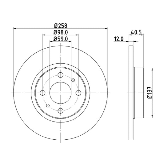 Hella Pagid Brake Disc to suit Fiat, Alfa Romeo, Lancia