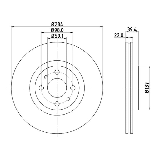 Hella Pagid Brake Disc to suit Fiat, Alfa Romeo