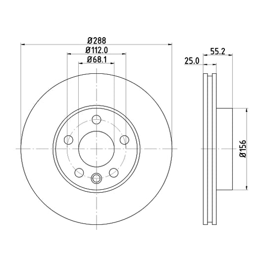 Hella Pagid Brake Disc to suit Ford, Audi, VW