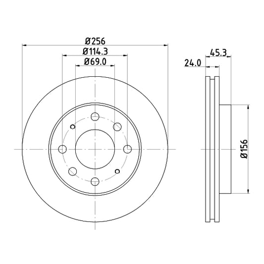 Hella Pagid Brake Disc to suit Mitsubishi, Hyundai, Kia