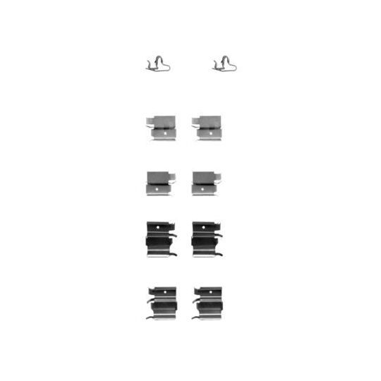 Hella Pagid Accessory Kit, disc brake pad to suit Mitsubishi