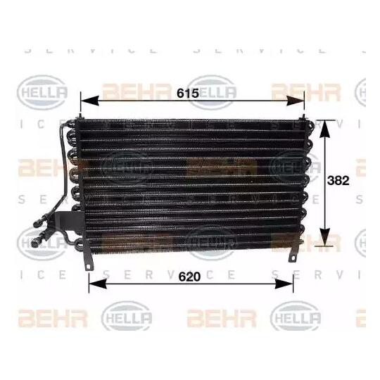 Hella 8FC 351 035-061 Condenser, air conditioning to suit Opel, Vauxhall