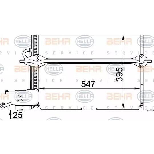 Hella Condenser, air conditioning to suit Ford