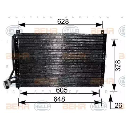 Hella 8FC 351 036-181 Condenser, air conditioning to suit Opel, Vauxhall