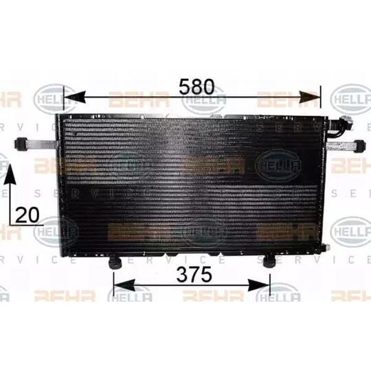 Hella 8FC 351 037-601 Condenser, air conditioning to suit Opel, Vauxhall