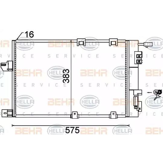 Hella 8FC351 301-244 Condenser, air conditioning to suit Opel, Vauxhall