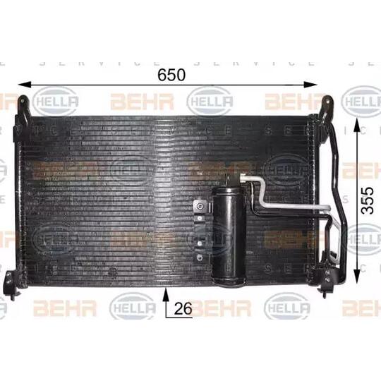 Hella 8FC 351 301-551 Condenser, air conditioning to suit Opel, Vauxhall, Holden